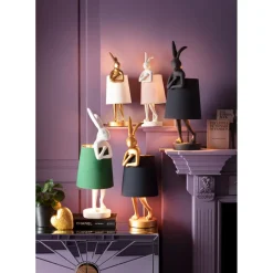 Lampe A Poser Animal Rabbit Blanc/Vert 68Cm