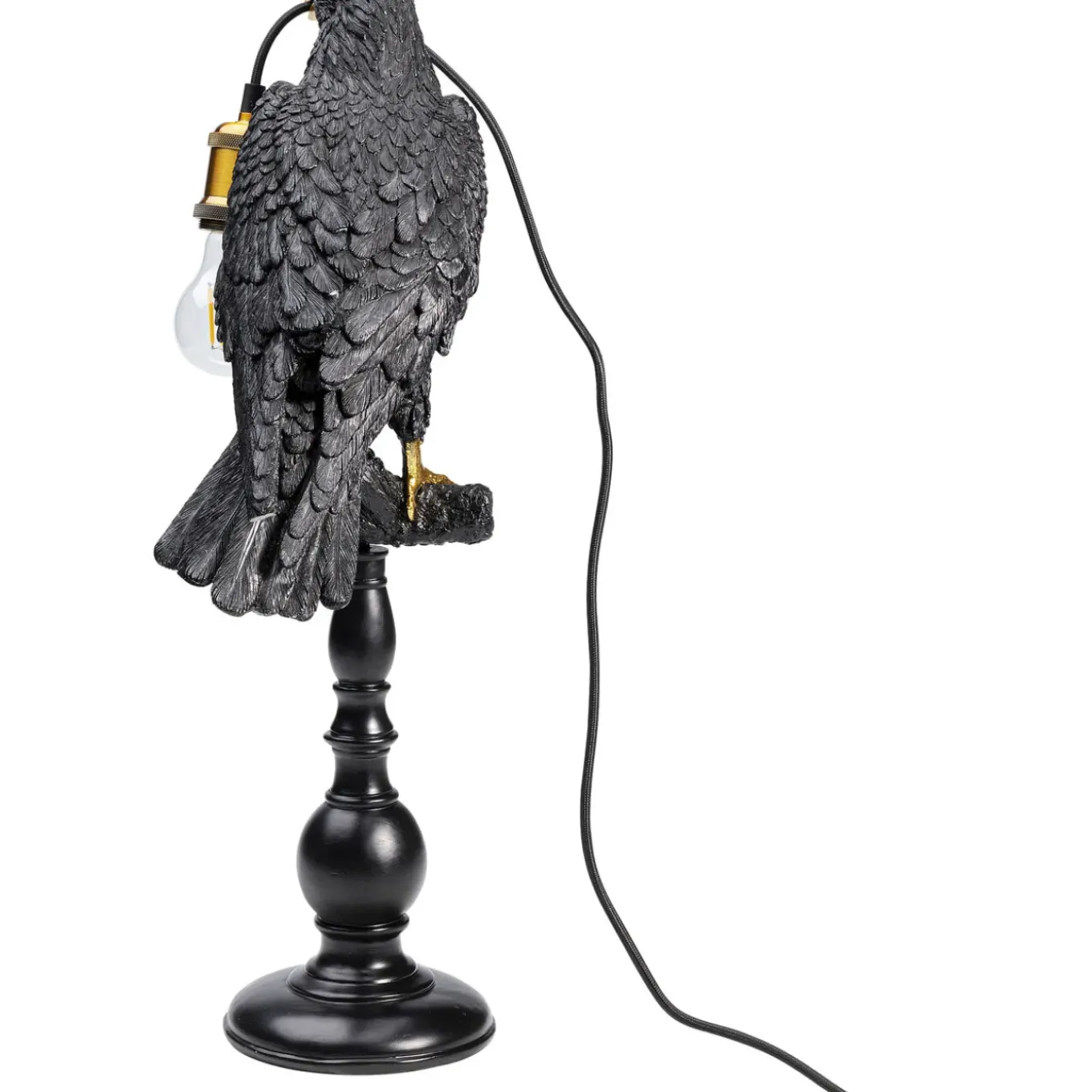 Lampe A Poser Animal Sitting Crow Noir Mat 61Cm