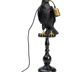 Lampe A Poser Animal Sitting Crow Noir Mat 61Cm