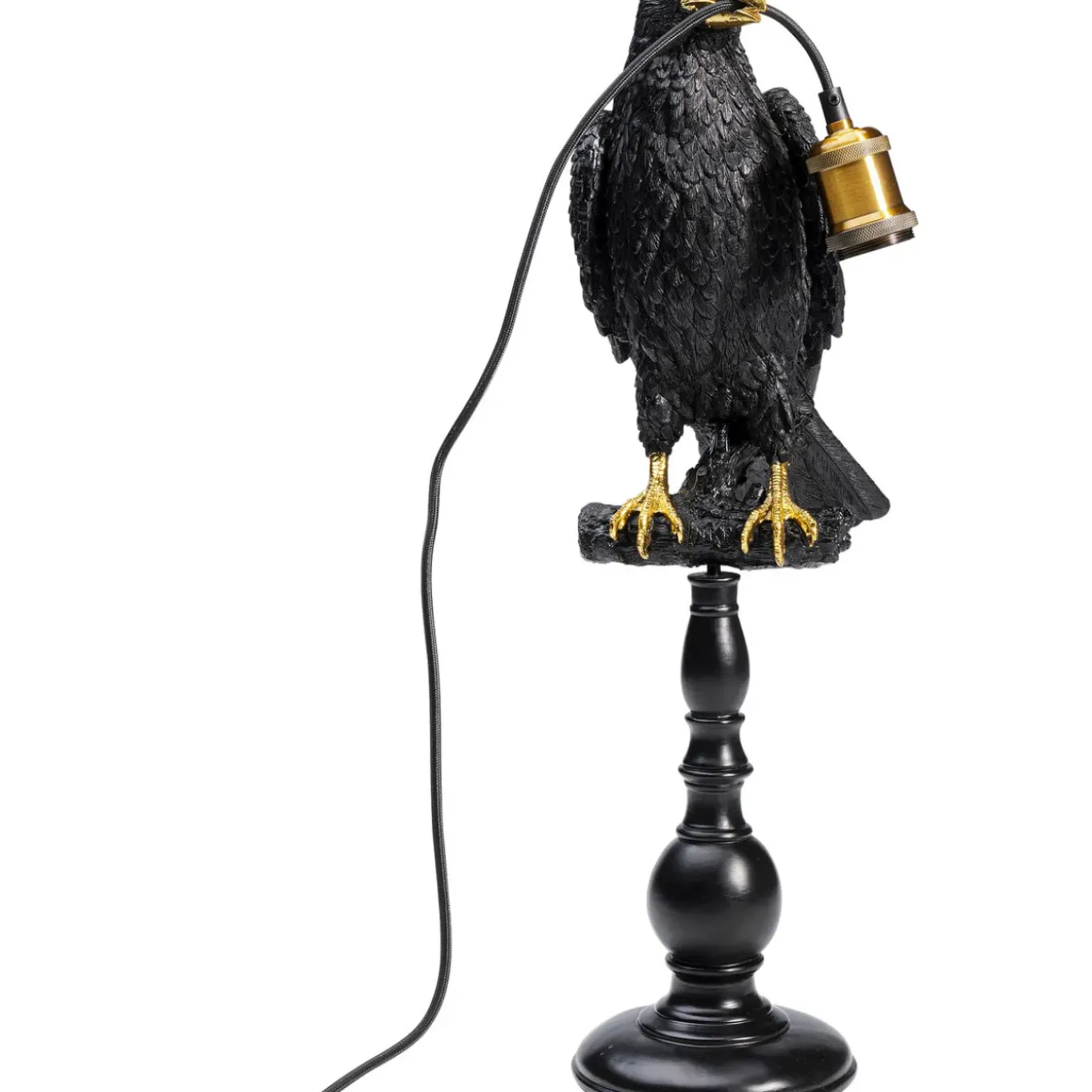 Lampe A Poser Animal Sitting Crow Noir Mat 61Cm