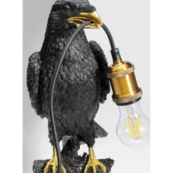 Lampe A Poser Animal Sitting Crow Noir Mat 61Cm