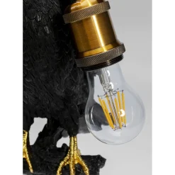 Lampe A Poser Animal Sitting Crow Noir Mat 61Cm