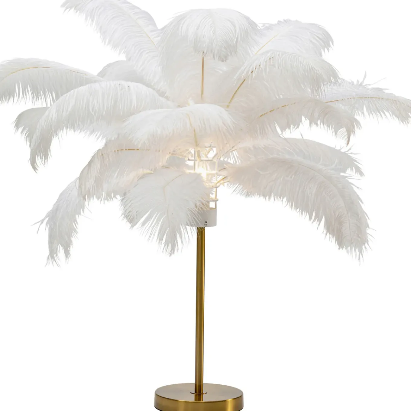 Lampe A Poser Feather Palm Blanc 60Cm