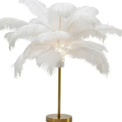 Lampe A Poser Feather Palm Blanc 60Cm