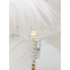 Lampe A Poser Feather Palm Blanc 60Cm