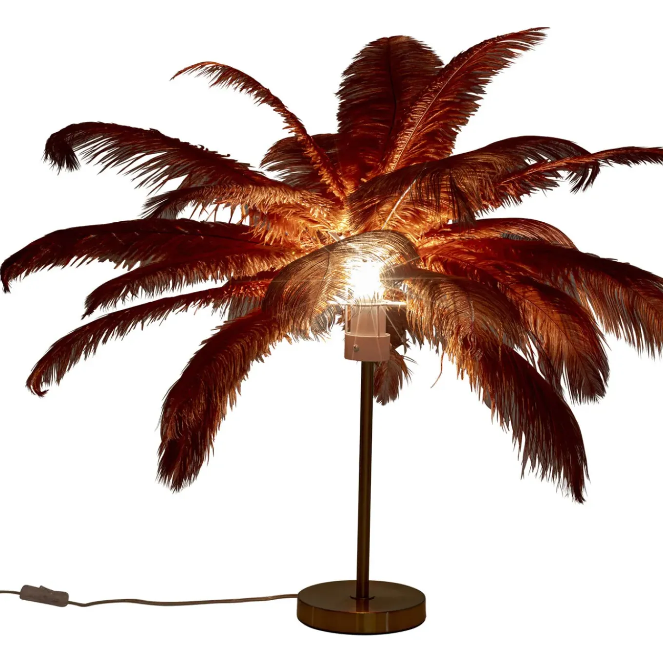 Lampe A Poser Feather Palm Rusty Red 60Cm