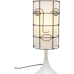 Lampe A Poser Grid Face Blanc 60Cm