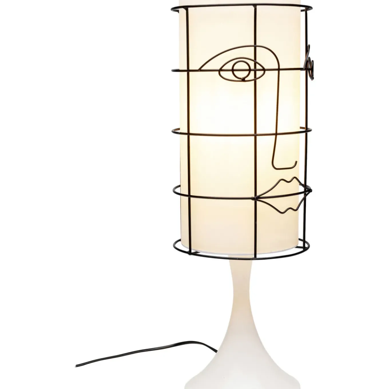 Lampe A Poser Grid Face Blanc 60Cm