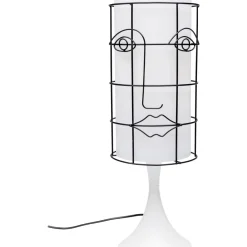 Lampe A Poser Grid Face Blanc 60Cm
