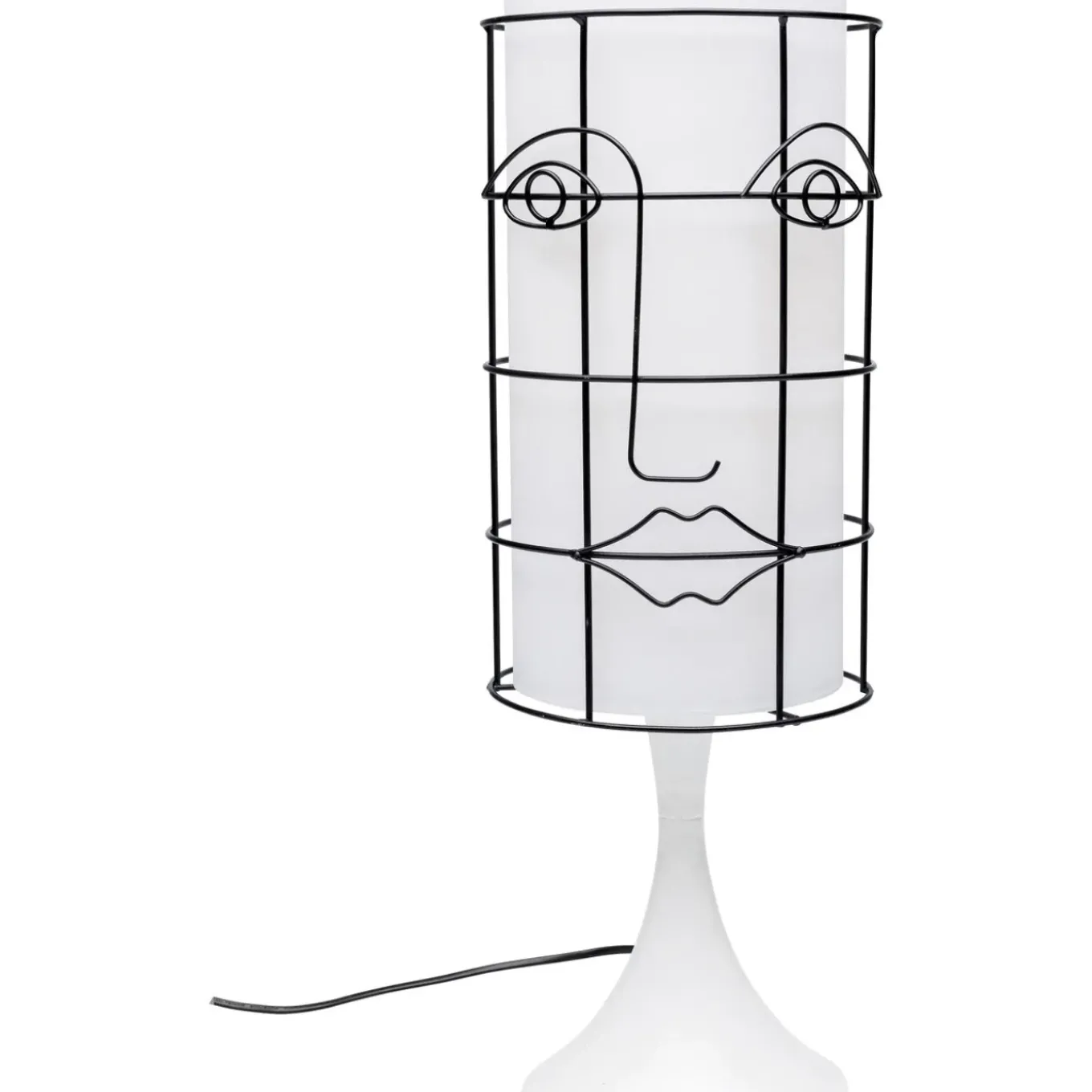 Lampe A Poser Grid Face Blanc 60Cm