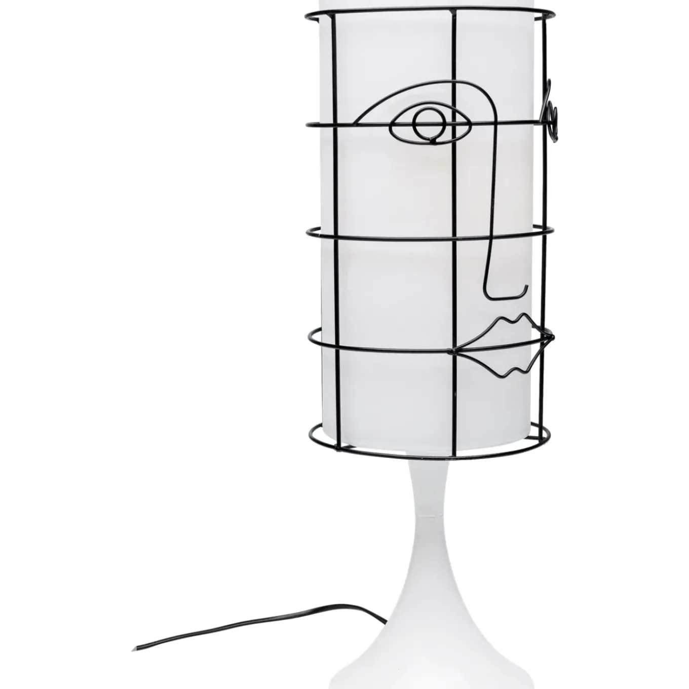 Lampe A Poser Grid Face Blanc 60Cm