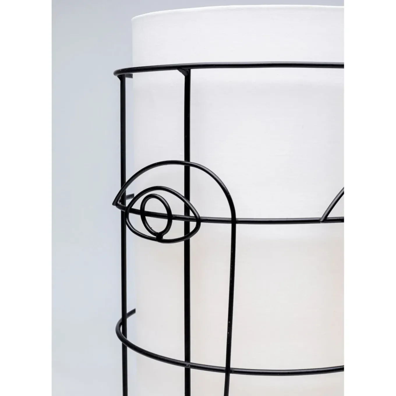 Lampe A Poser Grid Face Blanc 60Cm