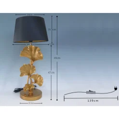 Lampe A Poser Leaf Dore 69Cm