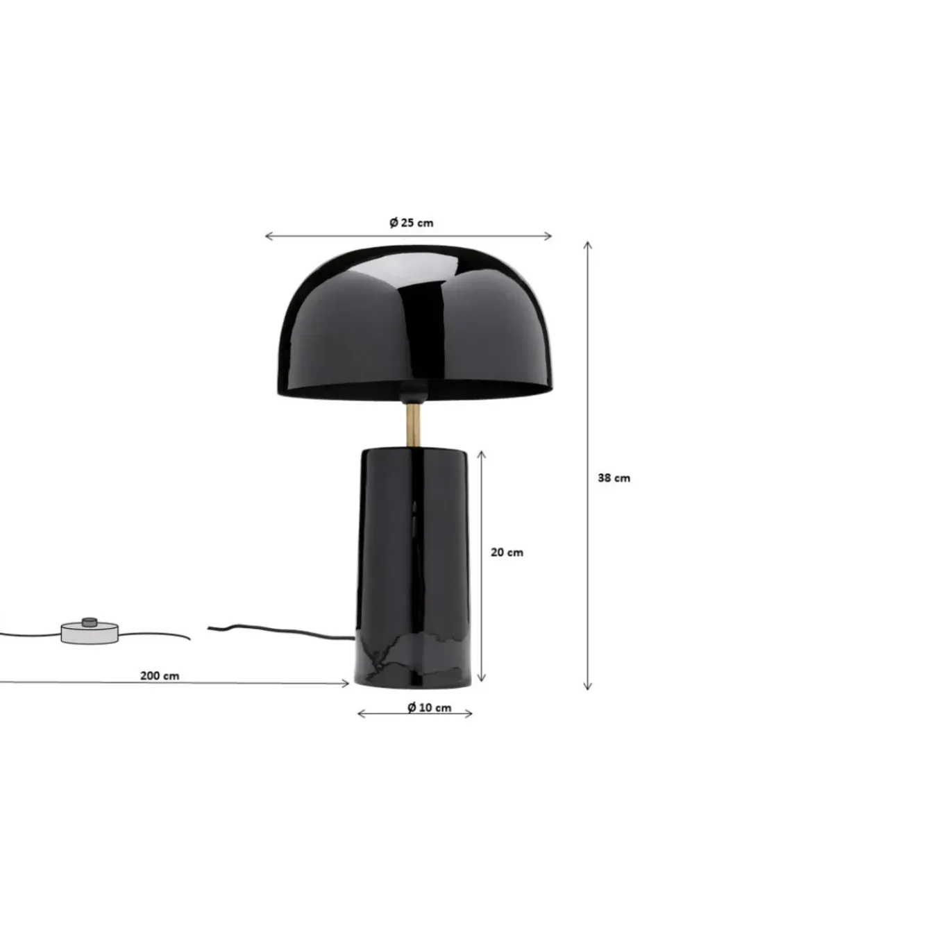 Lampe A Poser Loungy Noir 38Cm