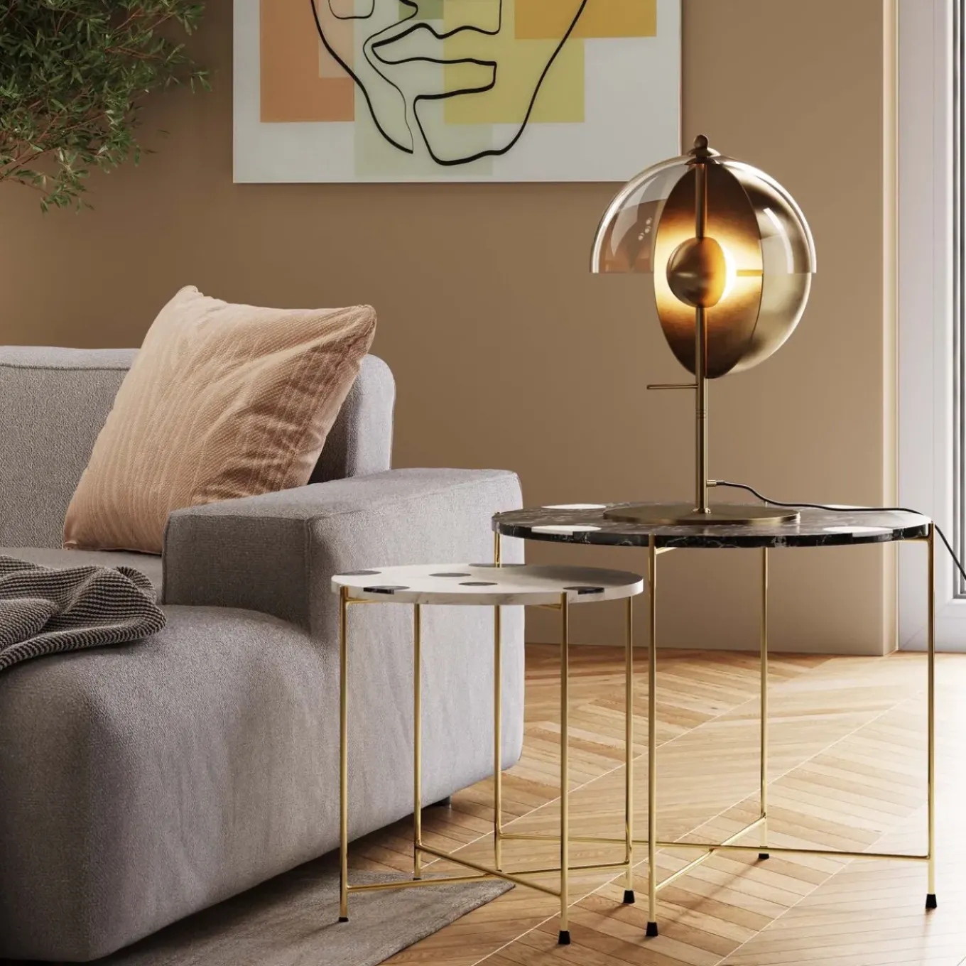 Lampe A Poser Romy Dore 48Cm