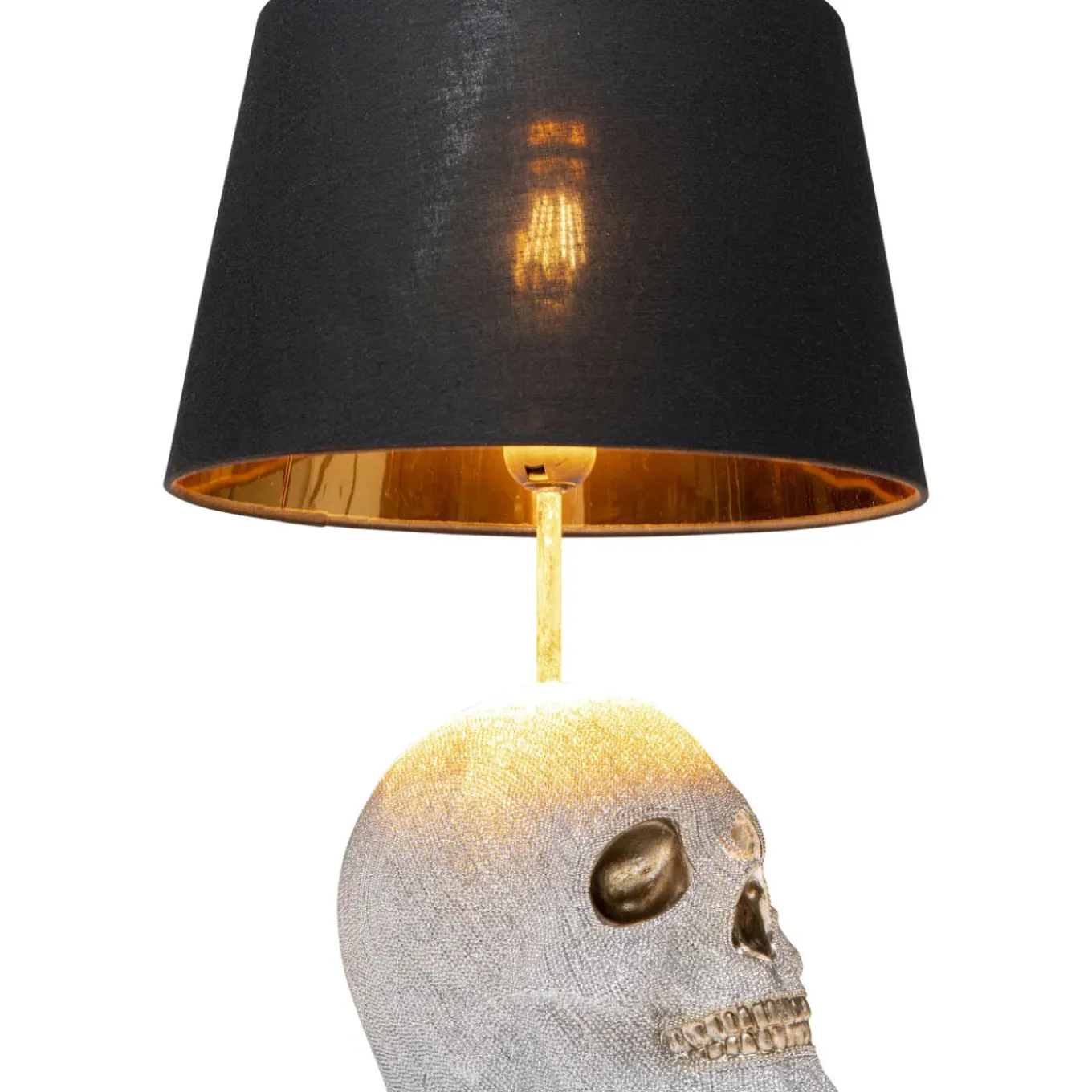 Lampe A Poser Skull Crystals Front 44Cm