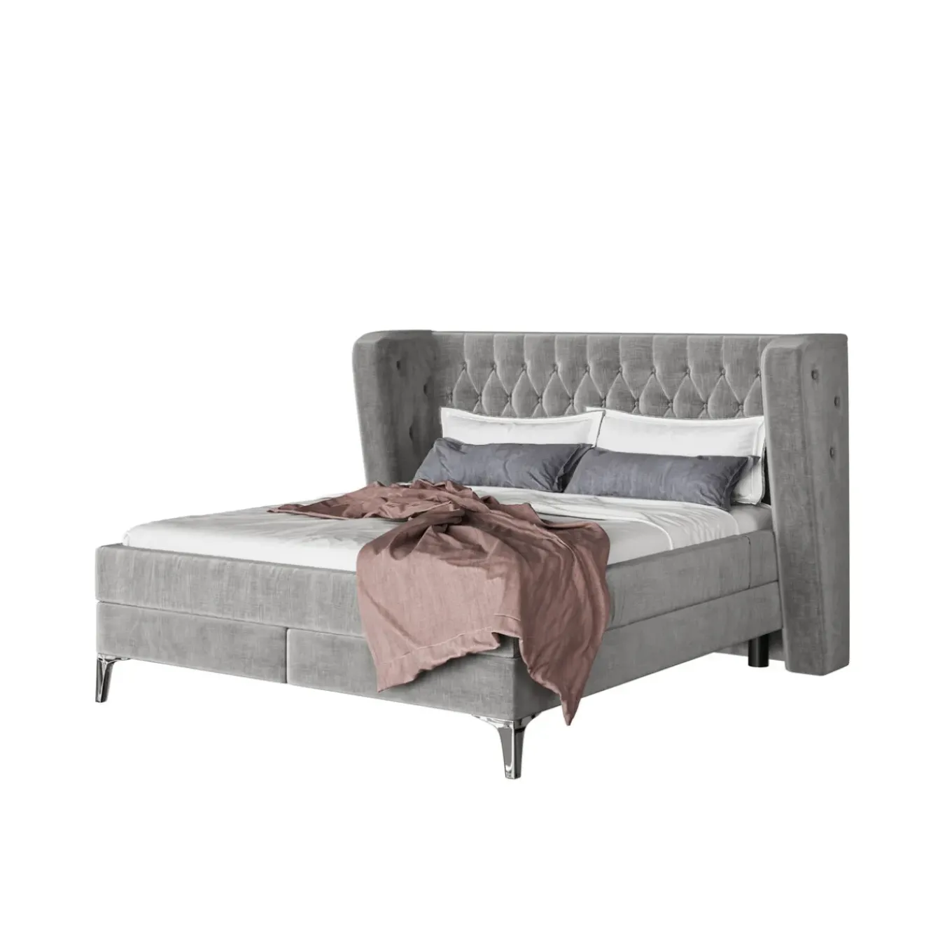 Lit Boxspring Benito Moon Gris 180X200