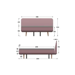 Lit Boxspring Luna Bleu 180X200
