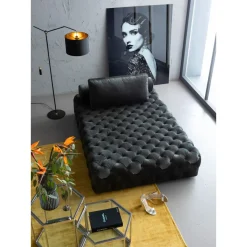 Lit D Appoint Bottone Velours Gris