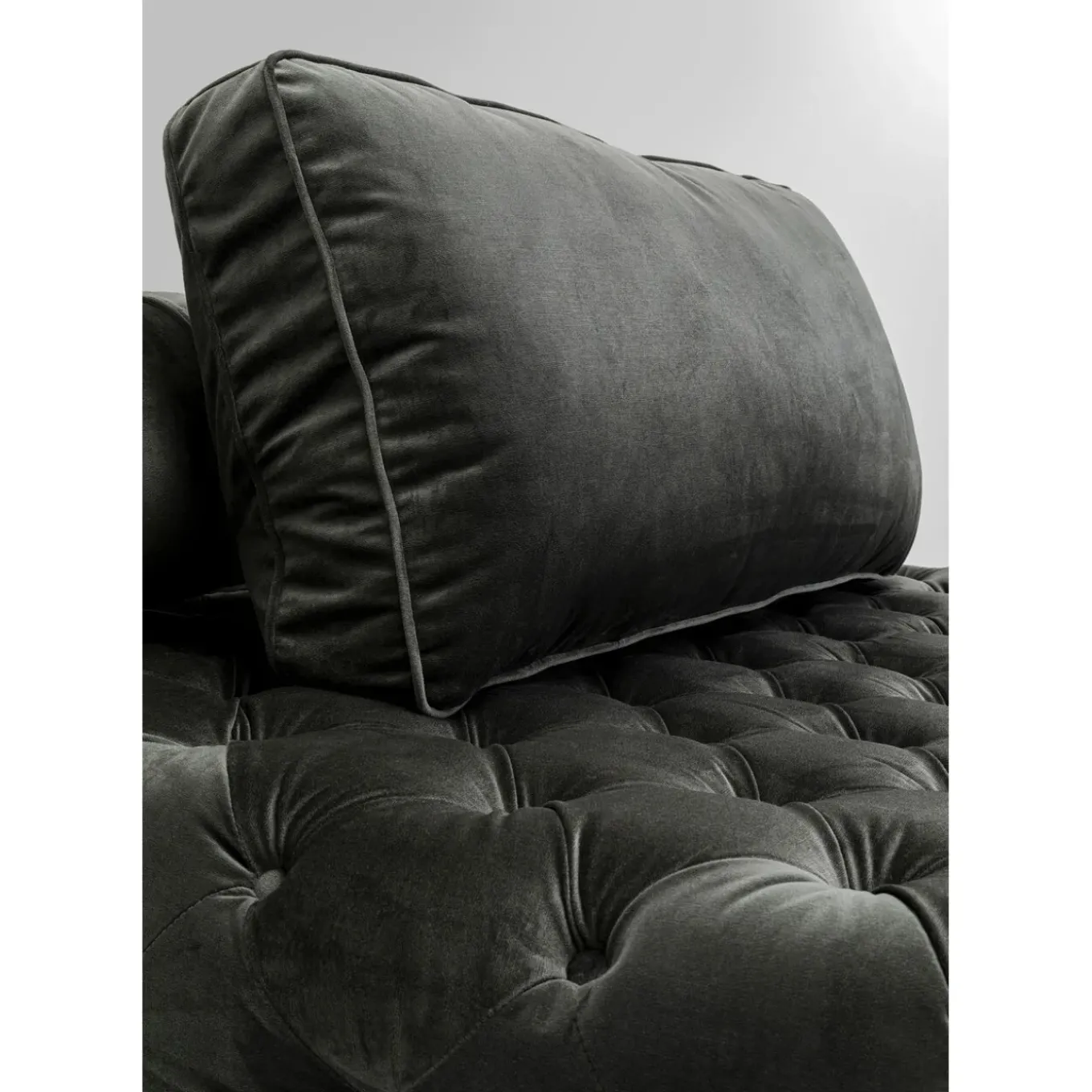 Lit D Appoint Bottone Velours Gris