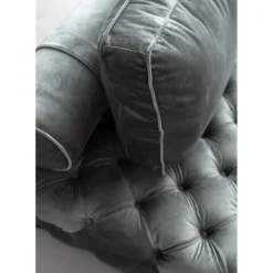 Lit D Appoint Bottone Velours Gris