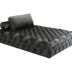 Lit D Appoint Bottone Velours Gris