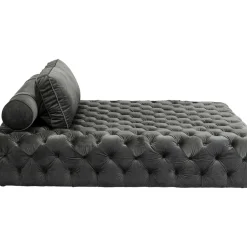 Lit D Appoint Bottone Velours Gris