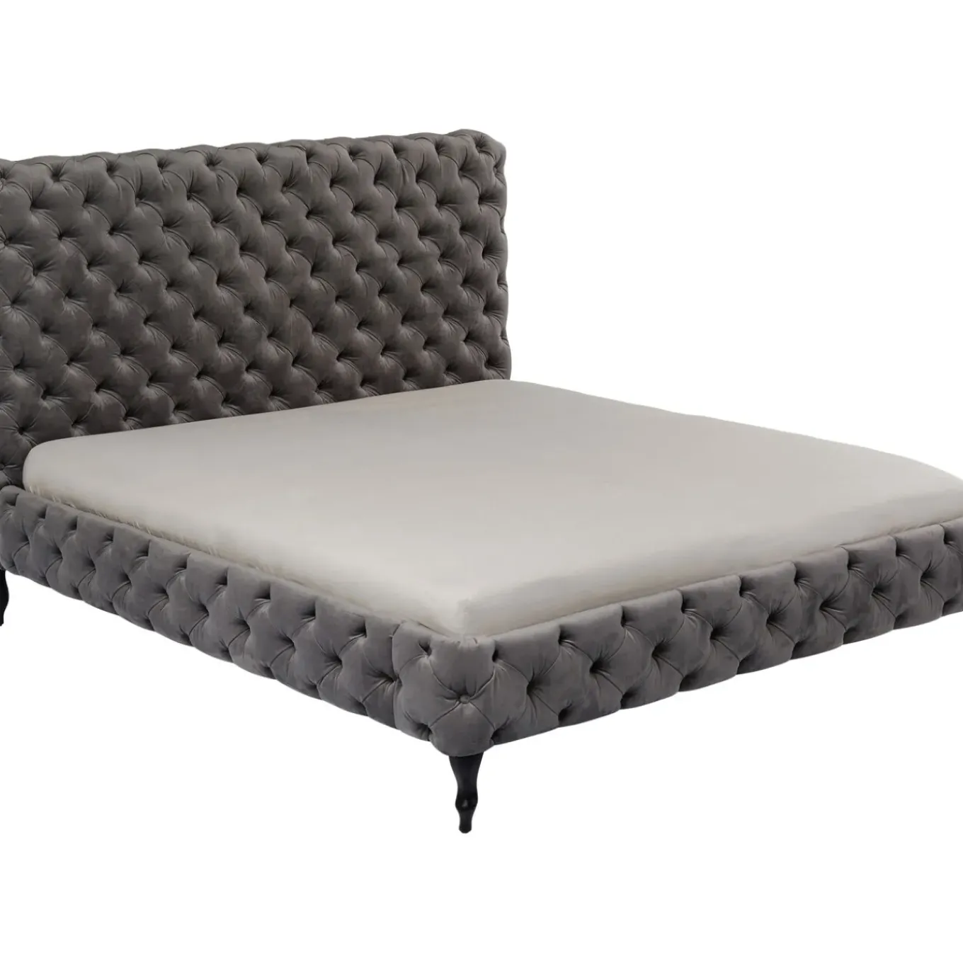 Lit Desire Haut Gris Argente 160X200Cm