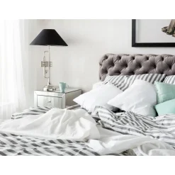 Lit Desire Velours Gris 180X200 Cm