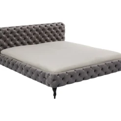Lit Desire Velours Gris 180X200 Cm