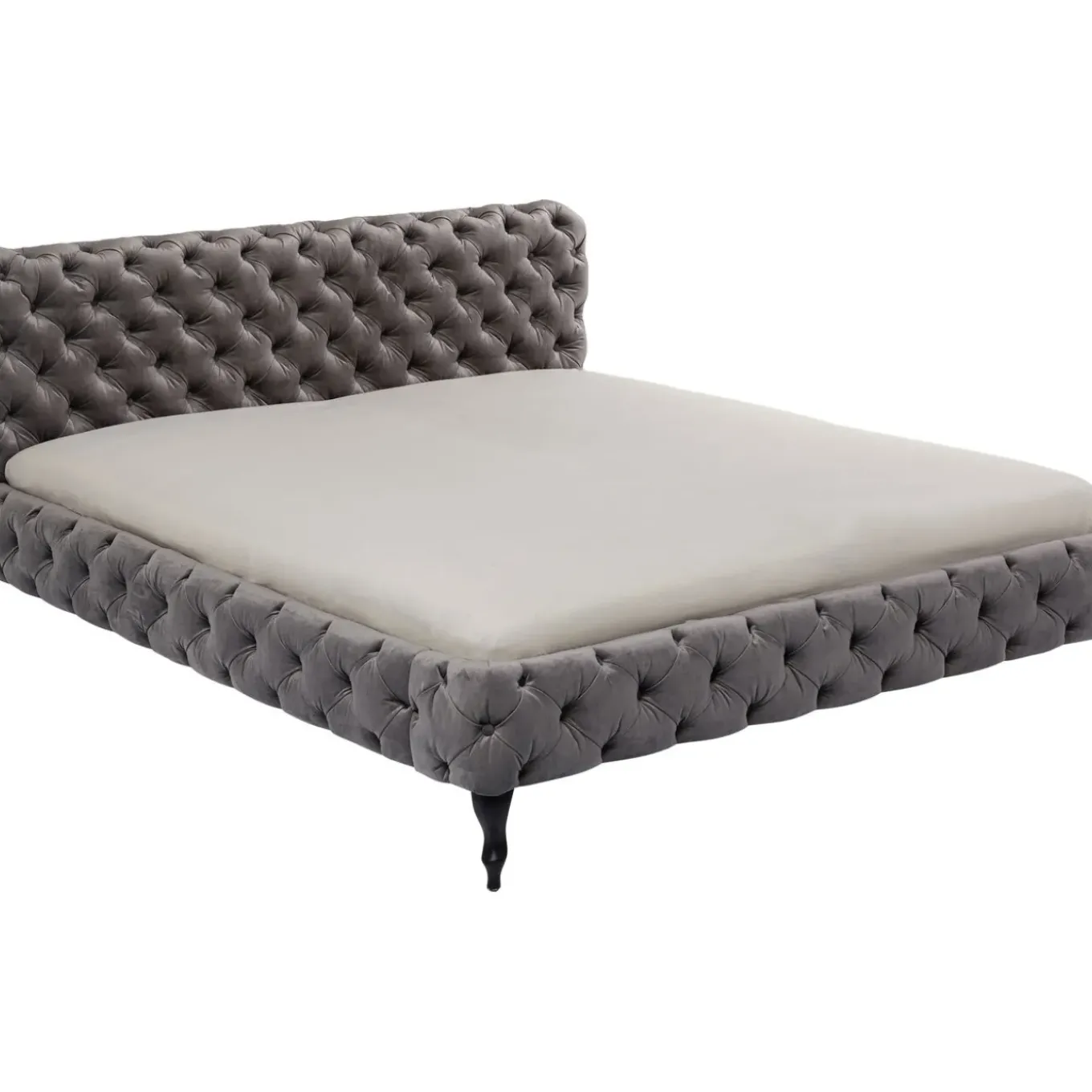 Lit Desire Velours Gris 180X200 Cm