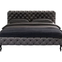 Lit Desire Velours Gris 180X200 Cm