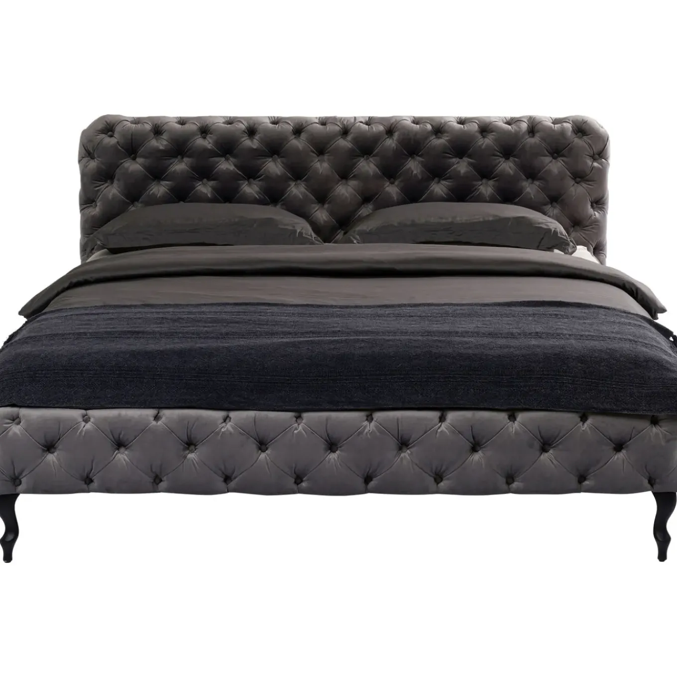 Lit Desire Velours Gris 180X200 Cm