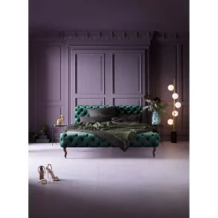 Lit Desire Velours Vert 180X200Cm