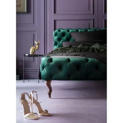 Lit Desire Velours Vert 180X200Cm