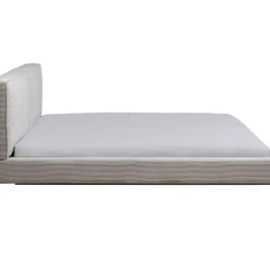 Lit East Side Velours Cotele Gris 180X200Cm
