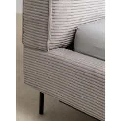 Lit East Side Velours Cotele Gris 180X200Cm