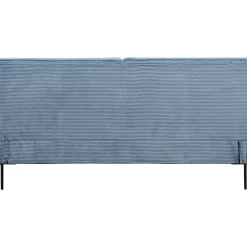 Lit East Side Velours Cotele Bleu 180X200Cm