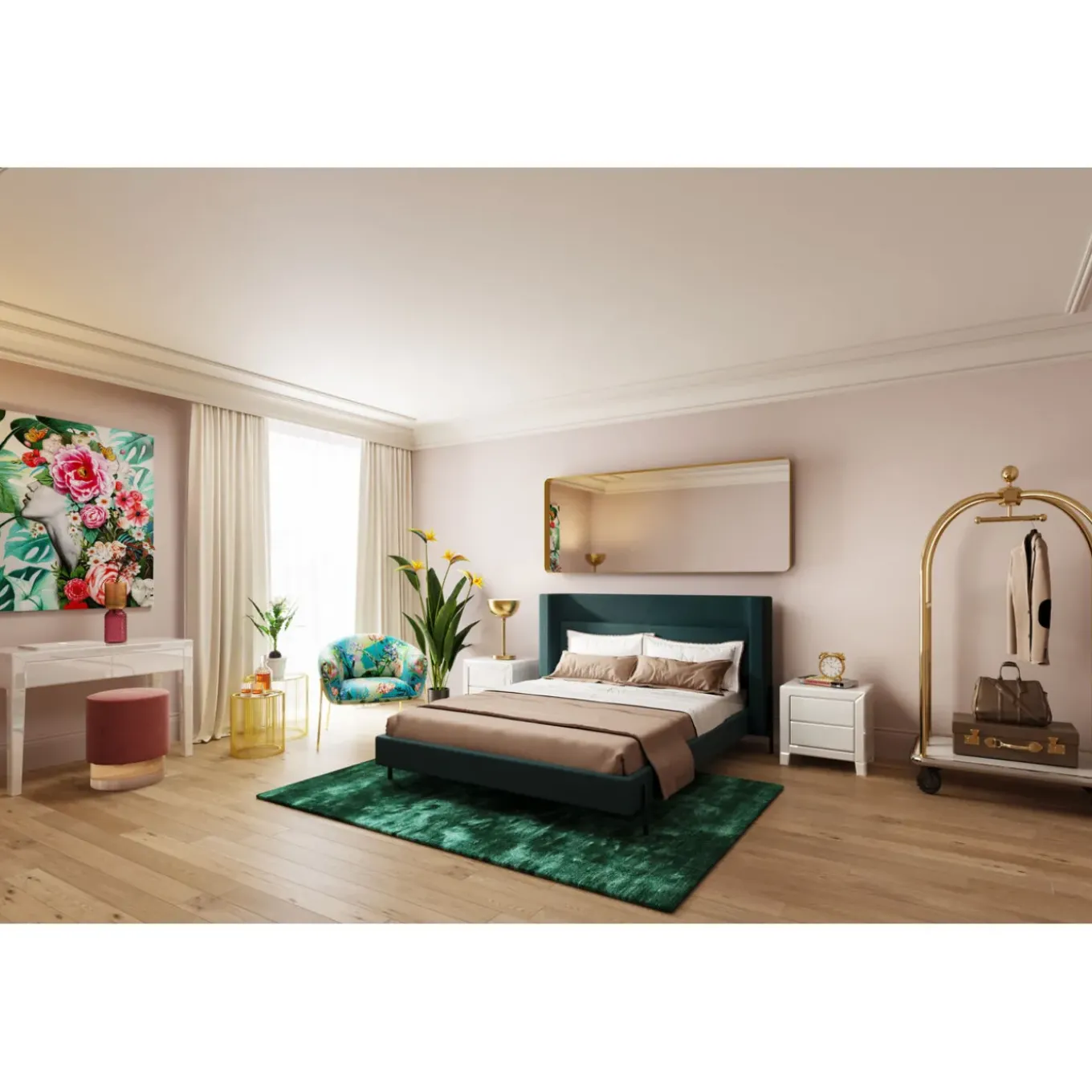 Lit Tivoli Vert 160X200Cm
