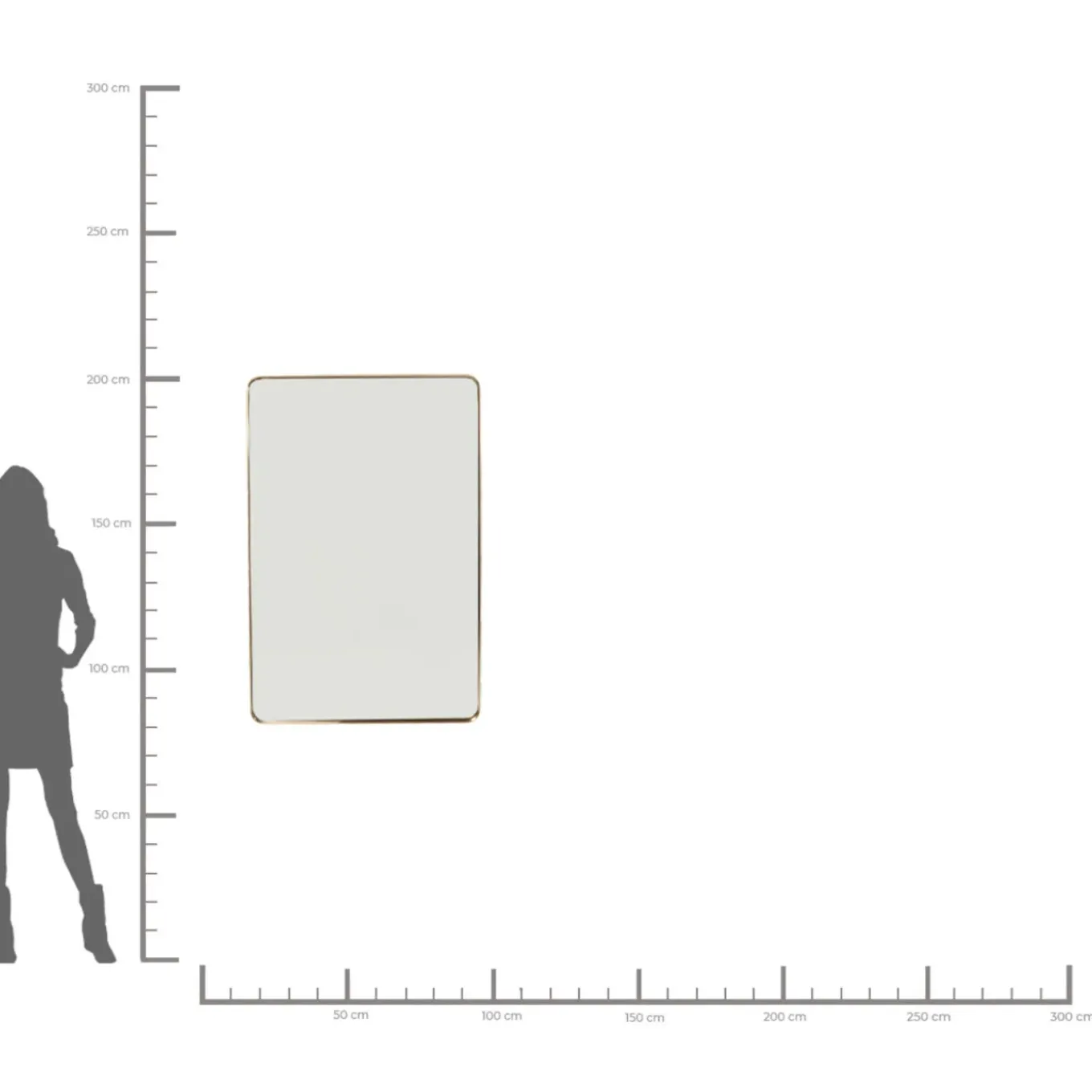 Miroir Curve Rectangulaire Laiton 80X120Cm