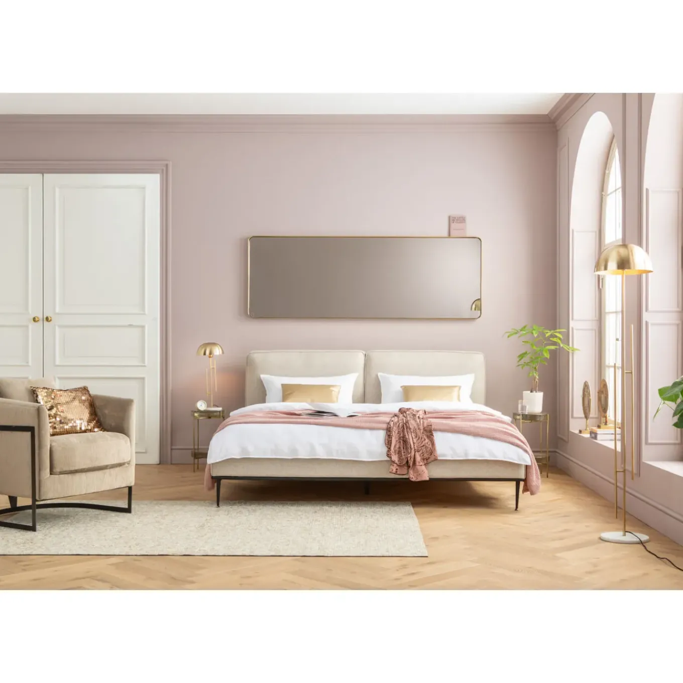 Miroir Curve Rectangulaire Laiton 70X200Cm