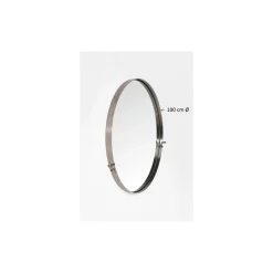 Miroir Curve Rond Acier Nature O100Cm