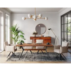 Miroir Curve Rond Cuivre O100Cm