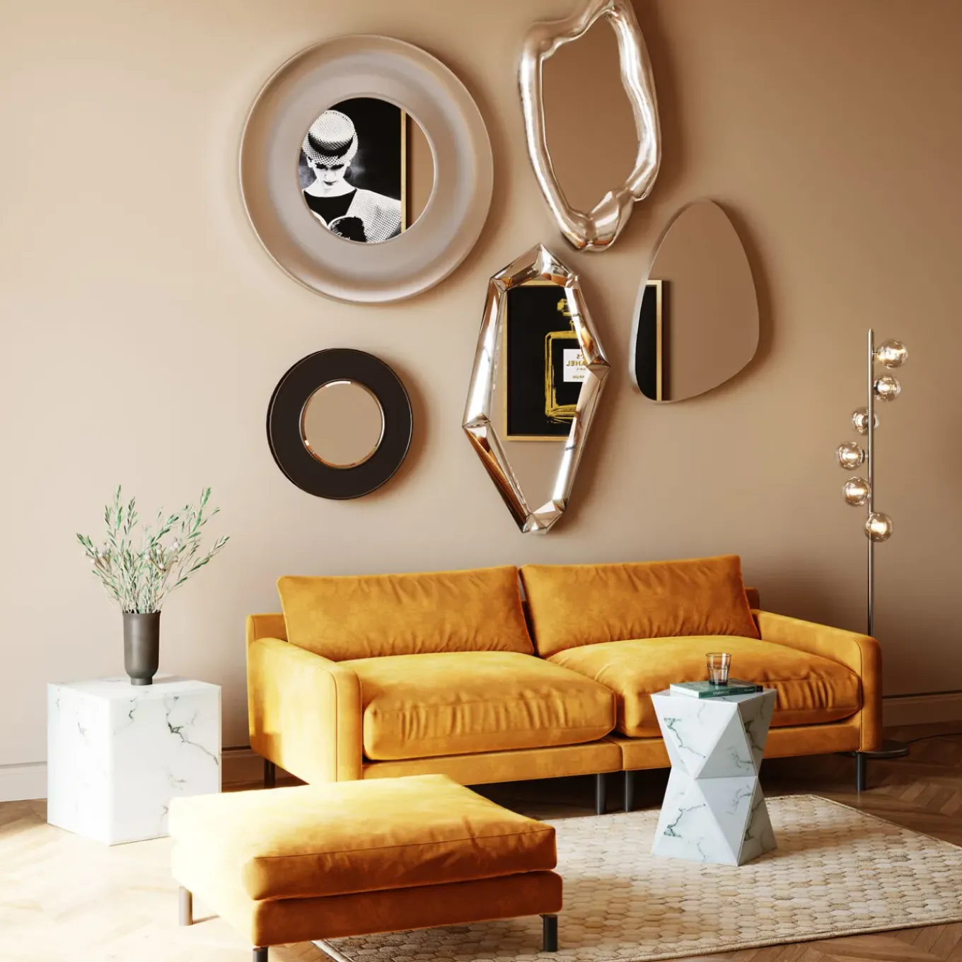 Miroir Hologram Argente 117X68Cm