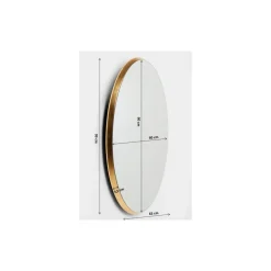 Miroir Jetset Ovale Dore 94X64Cm