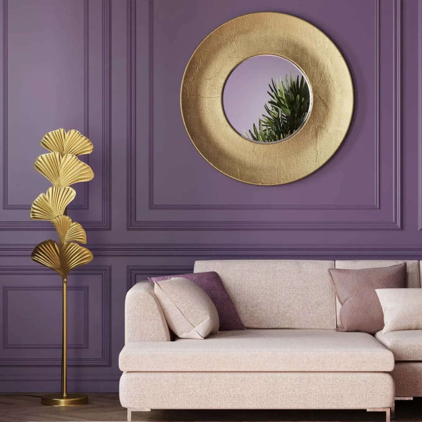 Miroir Mural Planet Dore O108Cm
