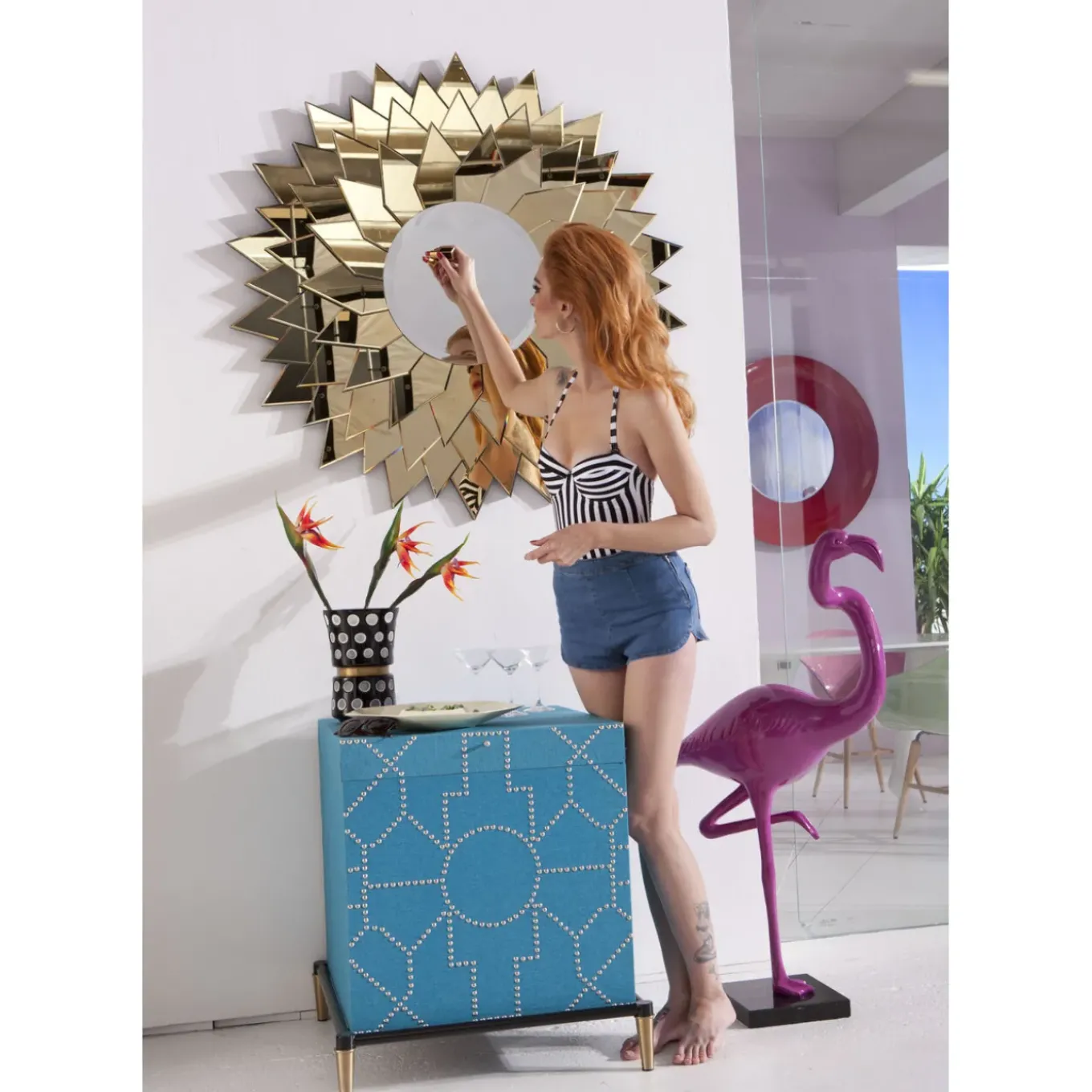 Miroir Sunflower Rond O120Cm