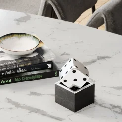Objet Décoratif Dice Argente 10X10Cm
