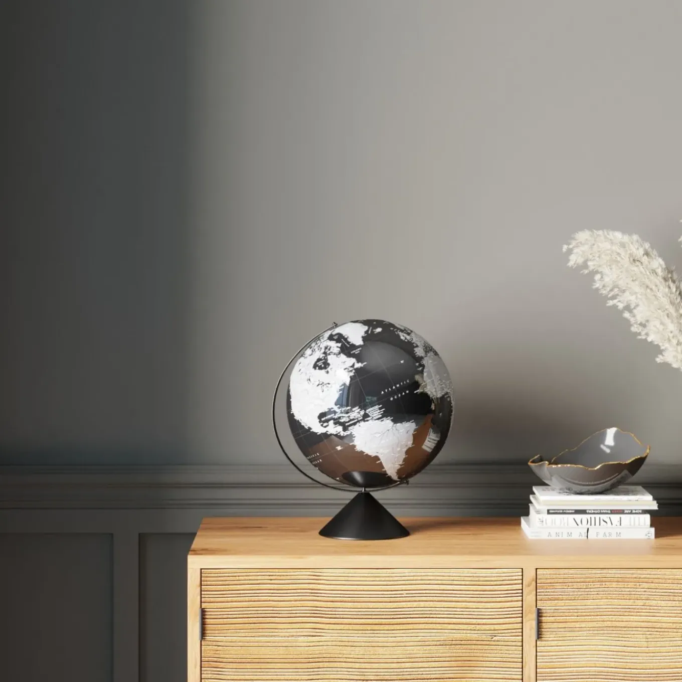 Objet Décoratif Globe Top Noir 40Cm