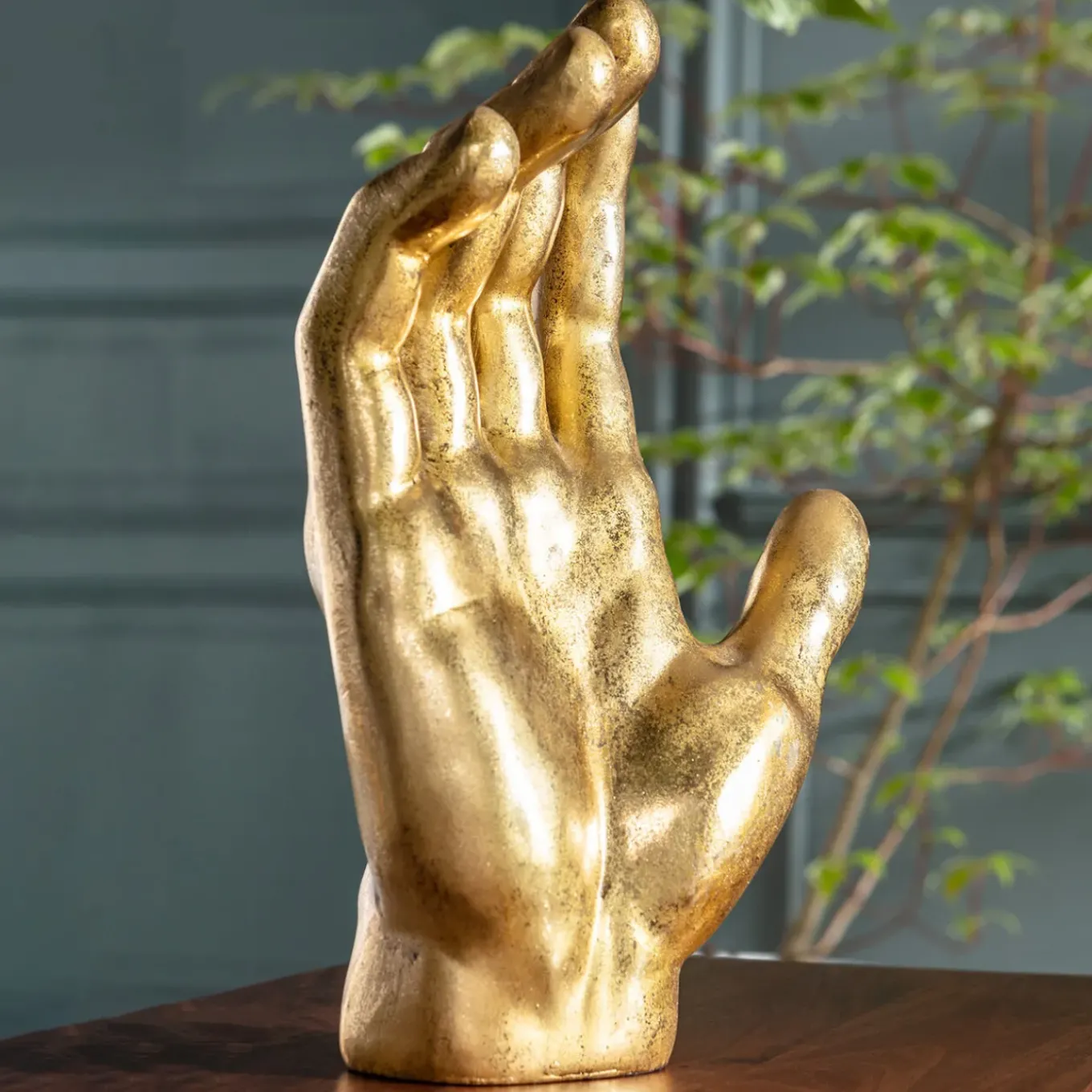 Objet Décoratif Mano Dore 35Cm